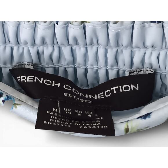 New with Tags French Connection Icy Blue Floral Midi Dress Size 6 Cottagecore - Picture 15 of 16